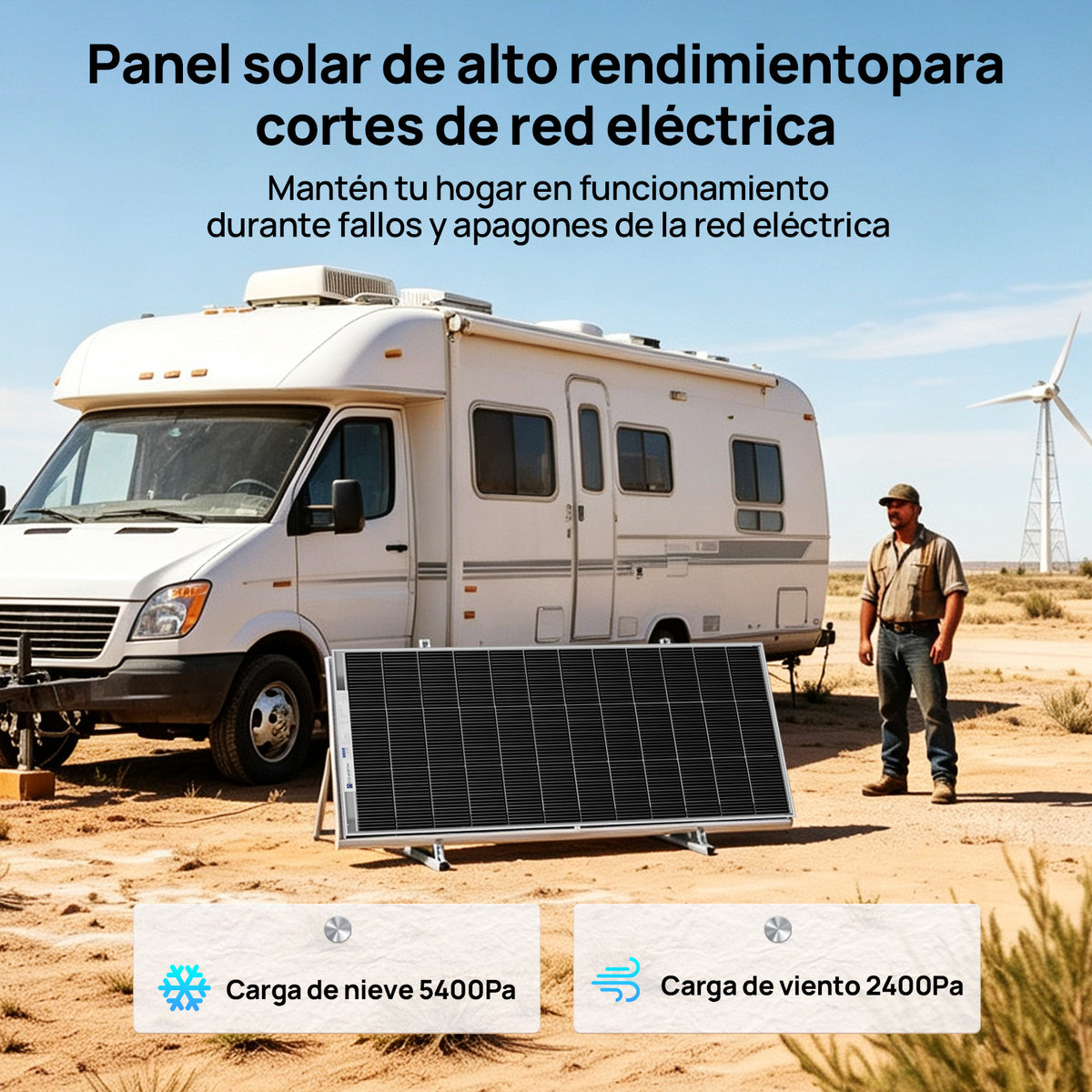 ECO-WORTHY Bifacial 195W 12V Panel Solar Monocristalino 