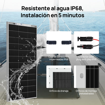 ECO-WORTHY Bifacial 195W 12V Panel Solar Monocristalino 