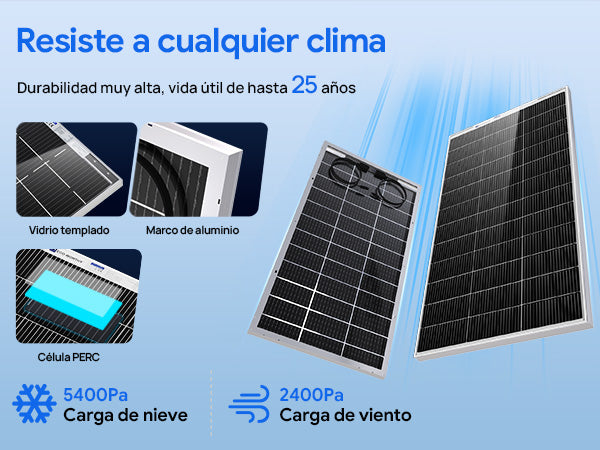 ECO-WORTHY Bifacial 195W 12V Panel Solar Monocristalino 