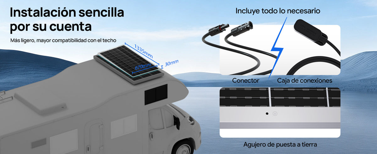 ECO-WORTHY Bifacial 195W 12V Panel Solar Monocristalino 