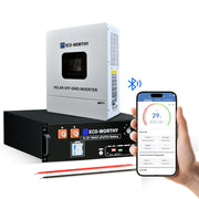 Energía de respaldo para el hogar ECO-WORTHY con LiFePO4 de 48V 100Ah e inversor híbrido de 48V 5000W