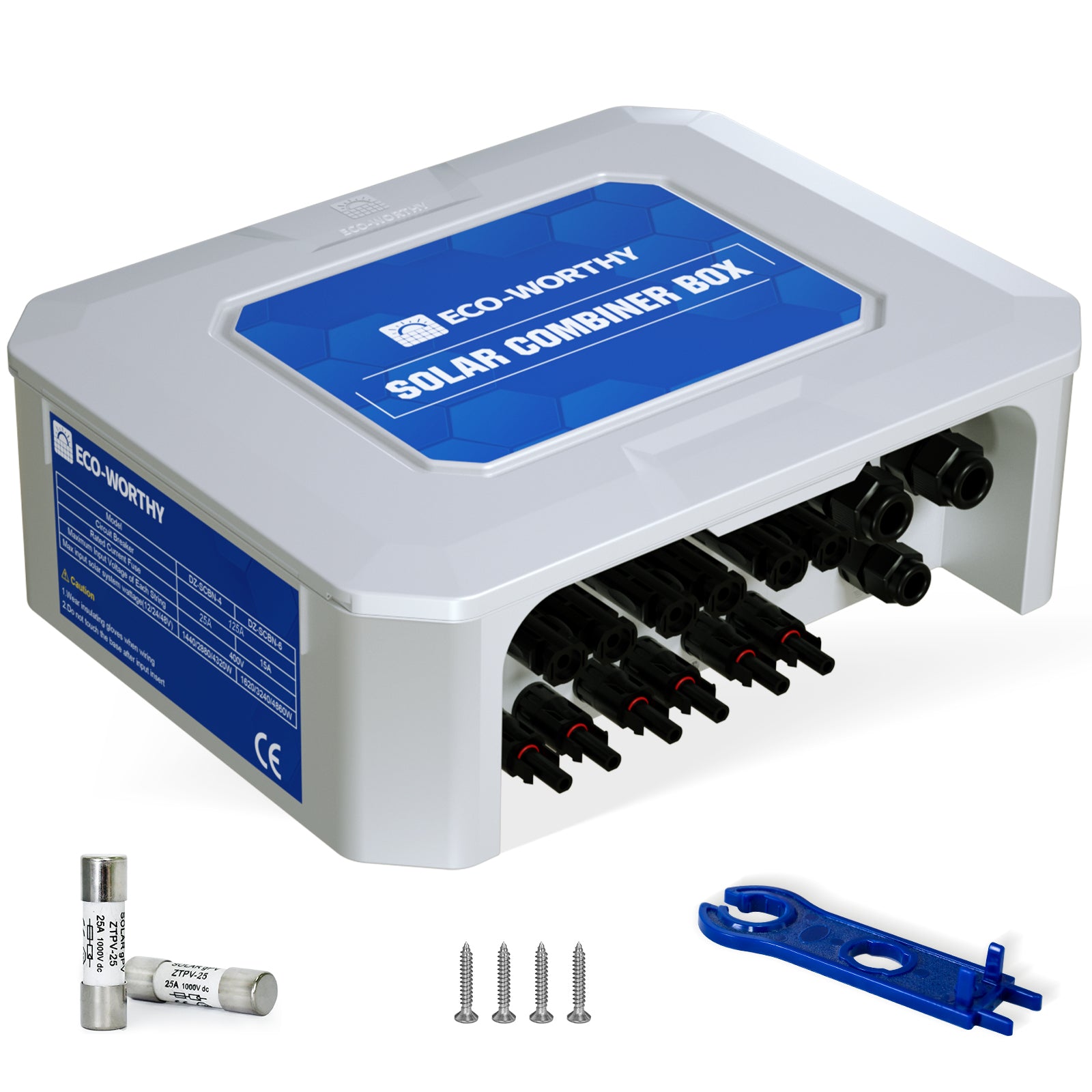 ECO‑WORTHY Caja combinadora fotovoltaica 15A IP65, Protección contra Sobretensiones, para Sistemas Solares 12V/24V/48V - eco-worthy-es