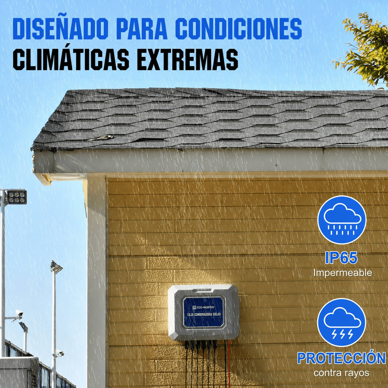 ECO‑WORTHY Caja combinadora fotovoltaica 15A IP65, Protección contra Sobretensiones, para Sistemas Solares 12V/24V/48V - eco-worthy-es