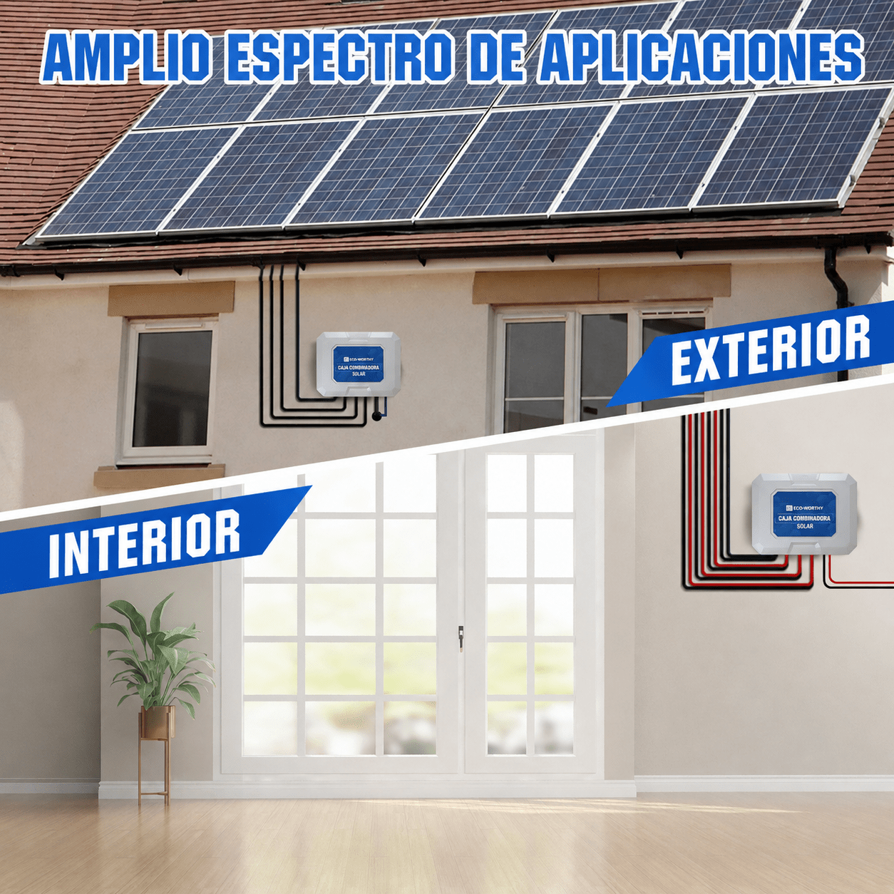 ECO‑WORTHY Caja combinadora fotovoltaica 15A IP65, Protección contra Sobretensiones, para Sistemas Solares 12V/24V/48V - eco-worthy-es