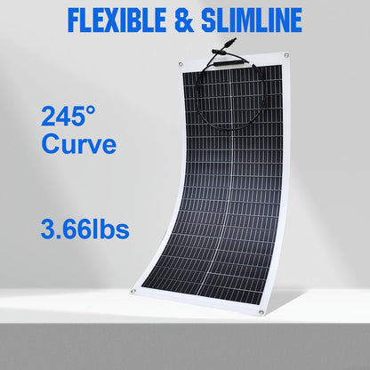 100W 12V Panel Solar Mono Flexible - 100W - 170W Paneles solares - eco - worthy - es
