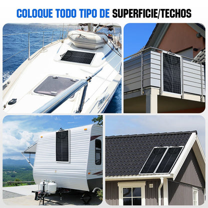 100W 12V Panel Solar Mono Flexible - 100W - 170W Paneles solares - eco - worthy - es