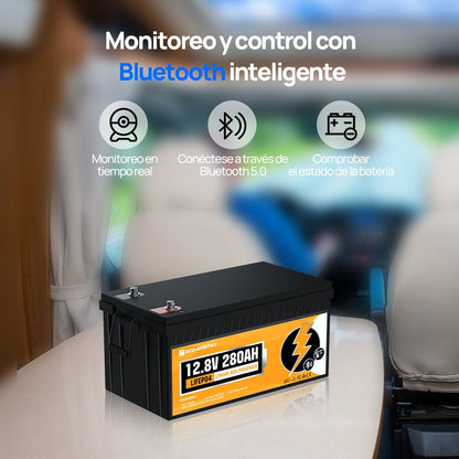 Batería Litio LiFePO4 12V 280Ah Con Bluetooth - Batería Litio LiFePO4 12V - eco - worthy - es