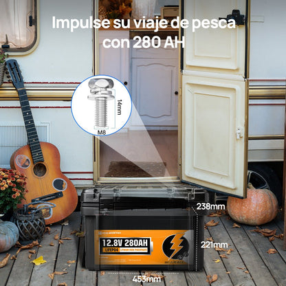 Batería Litio LiFePO4 12V 280Ah Con Bluetooth - Batería Litio LiFePO4 12V - eco - worthy - es
