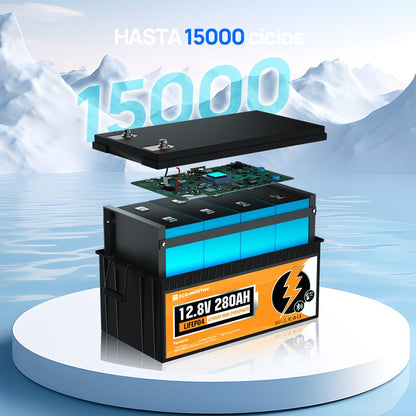 Batería Litio LiFePO4 12V 280Ah Con Bluetooth - Batería Litio LiFePO4 12V - eco - worthy - es