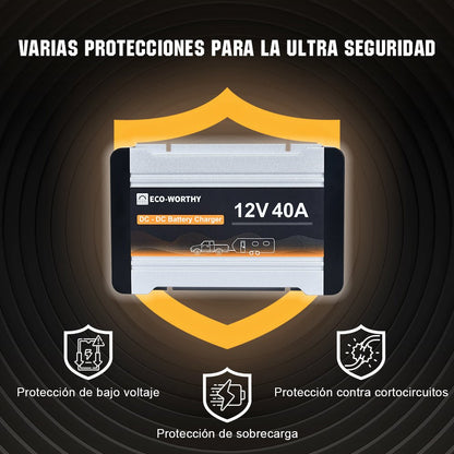 12V 20A & 40A DC a DC Charger MPPT Batería Cargador - Regulador de Carga - eco - worthy - es