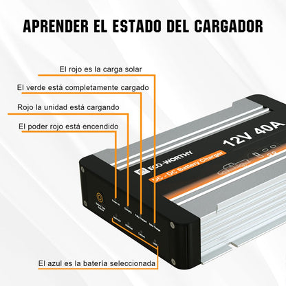 12V 20A & 40A DC a DC Charger MPPT Batería Cargador - Regulador de Carga - eco - worthy - es