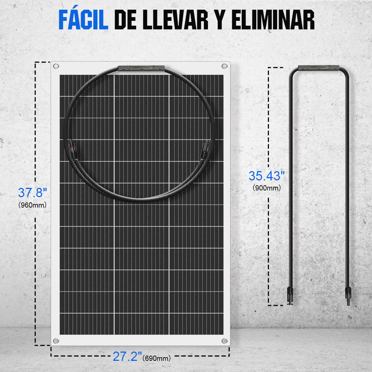 130W 12V Panel Solar Mono Flexible - 100W - 170W Paneles solares - eco - worthy - es