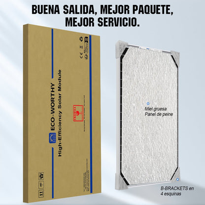 Bifacial 195W 12V Panel Solar Monocristalino - 100W - 170W Paneles solares - eco - worthy - es
