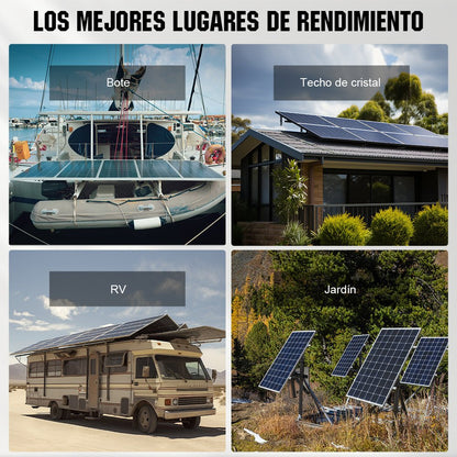 Bifacial 195W 12V Panel Solar Monocristalino - 100W - 170W Paneles solares - eco - worthy - es