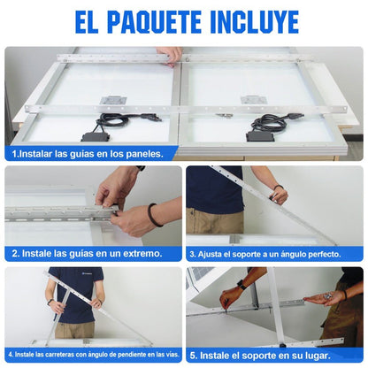 Soportes de montaje de inclinación ajustable para panel solar de 45" de longitud - Soportes de montaje - eco - worthy - es
