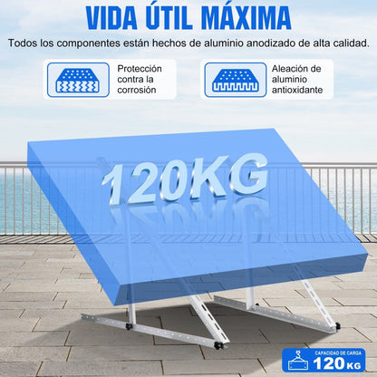 Soportes de montaje de inclinación ajustable para panel solar de 45" de longitud - Soportes de montaje - eco - worthy - es