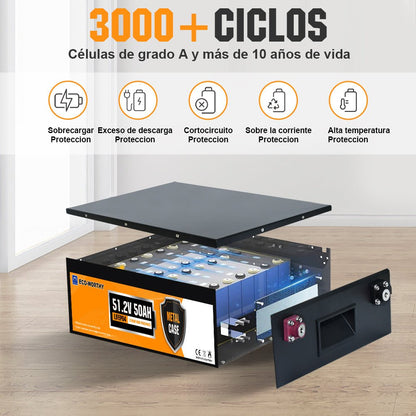Batería Litio LiFePO4 48V 50Ah - Batería Litio LiFePO4 48V - eco - worthy - es