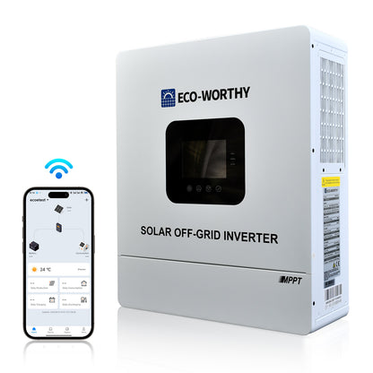 Inversor Híbrido Solar Todo‑en‑Uno 5000W 48V Onda Senoidal Pura MPPT 99,9% - Inversores Solares - eco-worthy-es