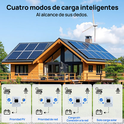Inversor Híbrido Solar Todo‑en‑Uno 5000W 48V Onda Senoidal Pura MPPT 99,9% - Inversores Solares - eco-worthy-es
