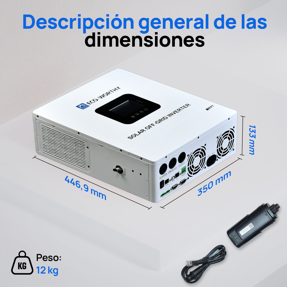 Inversor Híbrido Solar Todo‑en‑Uno 5000W 48V Onda Senoidal Pura MPPT 99,9% - Inversores Solares - eco-worthy-es