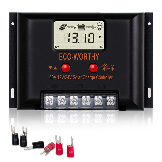 Regulador de Carga PWM-LCD 12/24V 60A | ECO-WORTHY