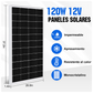 Kit Solar Aislada 120W 240W 12V (1/2x120W) con Inversor 600W+Batería de Litio 0.6kWh