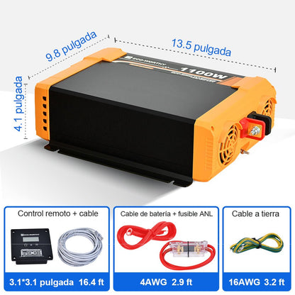 Inversor de Onda Sinusoidal Pura de 1100W de 12V a 230V para Kits Solares Aislada - Inversores Solares - eco - worthy - es