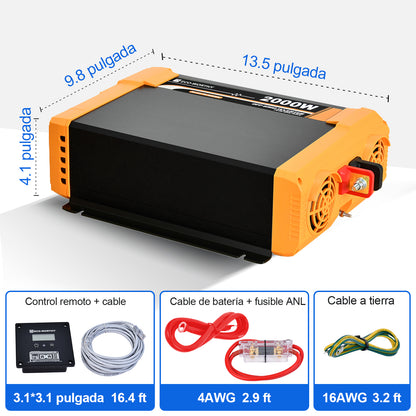 Inversor de Onda Sinusoidal Pura de 2000W de 12V a 230V para Kits Solares Aislada - Inversores Solares - eco - worthy - es