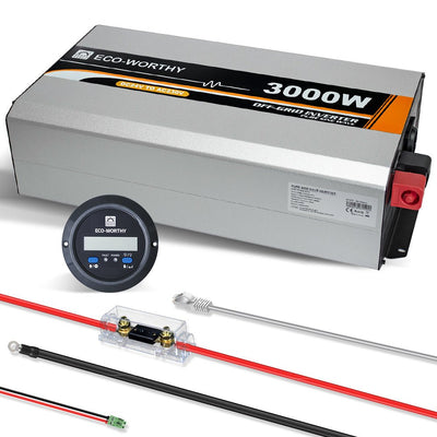 Inversor de Onda Sinusoidal Pura de 3000W de 24V a 230V para Kits Solares Aislada - Inversores Solares - eco - worthy - es