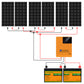 Kit Solar Aislada 1000W 24V (6x170W) con MPPT Inversor Cargador 3kW+Batería de Litio 2.4kWh