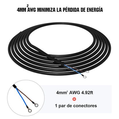 Cable de la bandeja de la batería al controlador con anillos de batería - Cableado - eco - worthy - es
