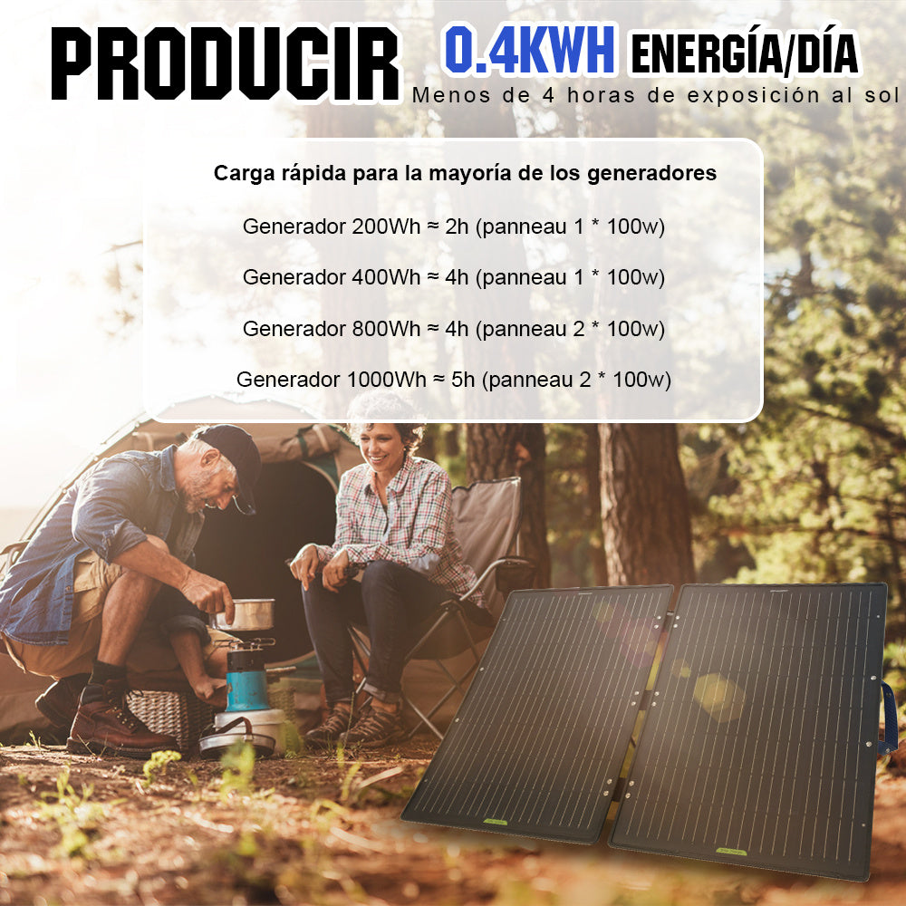 Panel solar móvil 100W / 18V / 5.6A
