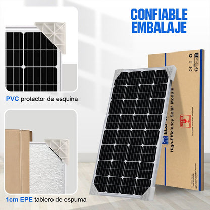 170W 12V Panel Solar Monocristalino - 100W - 170W Paneles solares - eco - worthy - es