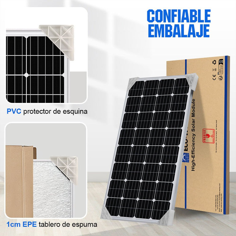 170W 12V Panel Solar Monocristalino - 100W - 170W Paneles solares - eco - worthy - es