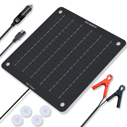 10W Cargador solar portátil para baterías de 12V en automóvil y barco - 5W - 25W Paneles solares - eco - worthy - es