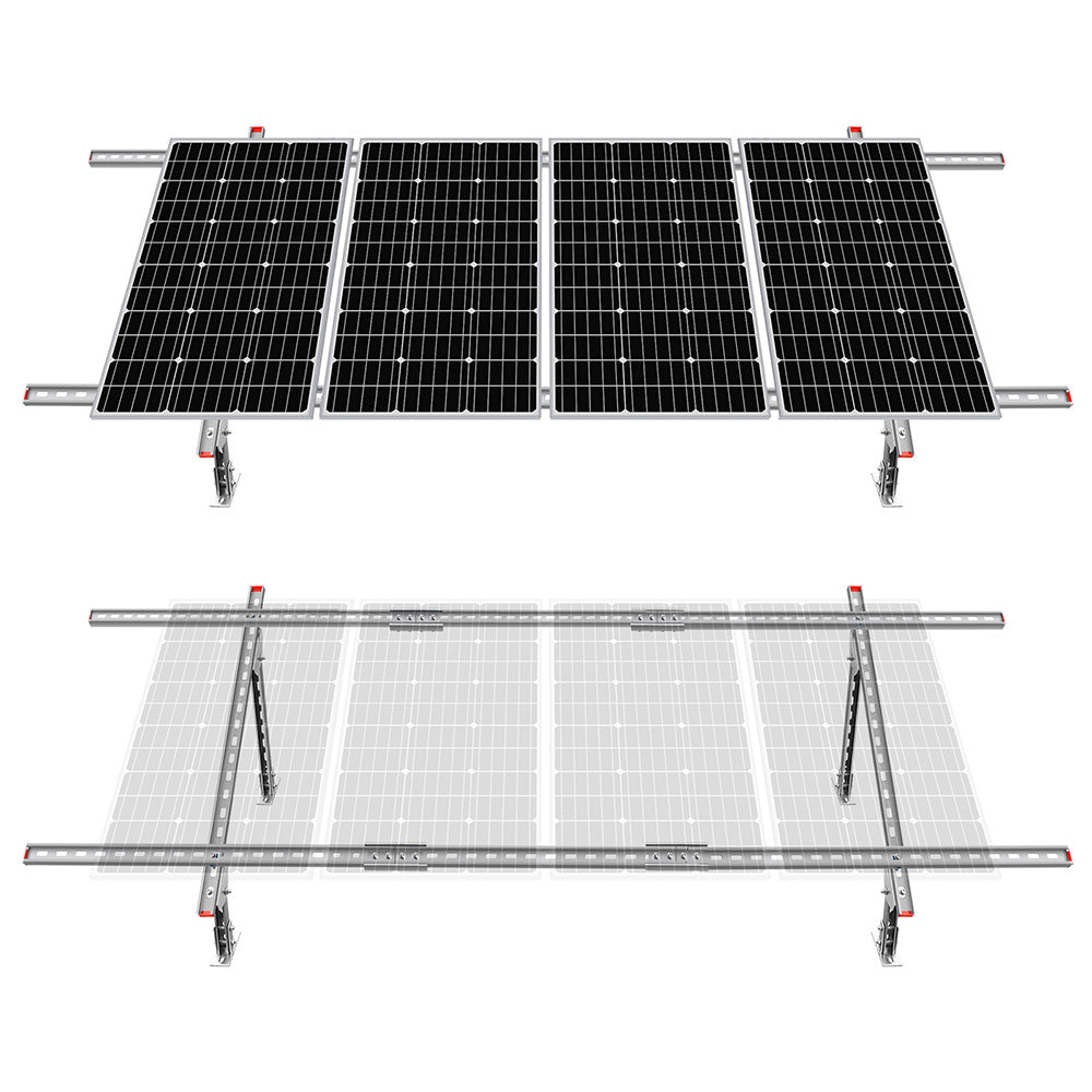 Soportes de montaje de panel solar de varias piezas ajustables para 1-4 piezas de paneles solares