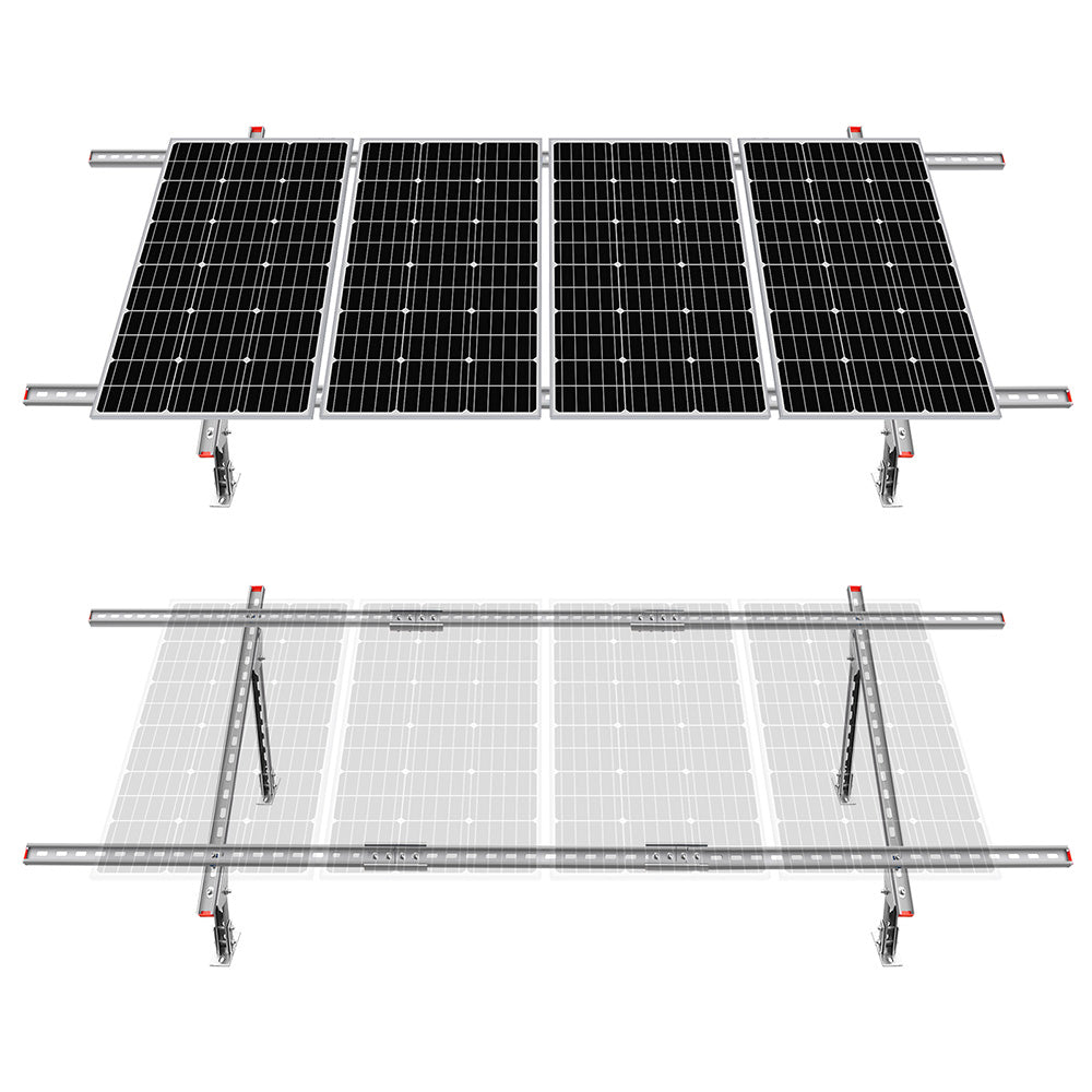 Soportes de montaje de panel solar de varias piezas ajustables para 1 - 4 piezas de paneles solares - Soportes de montaje - eco - worthy - es