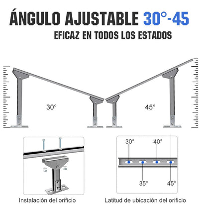 Soportes de montaje de panel solar de varias piezas ajustables para 1 - 4 piezas de paneles solares - Soportes de montaje - eco - worthy - es